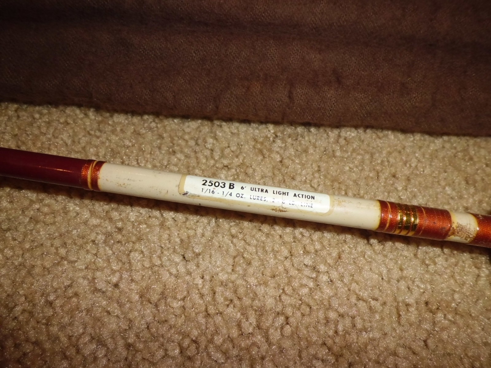 Vintage GARCIA Conolon 2503B Ultra Light Spinning 6′ Rod – USA- 2-6 lb test
