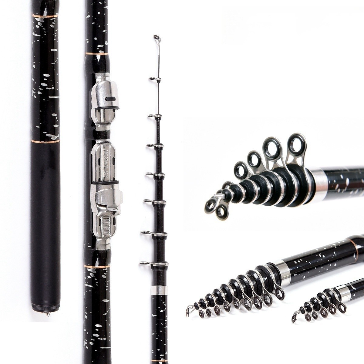 Telescopic Fishing Rod Carbon Fiber Rod Outdoor Fishing 1.8m-3.6m Portabal