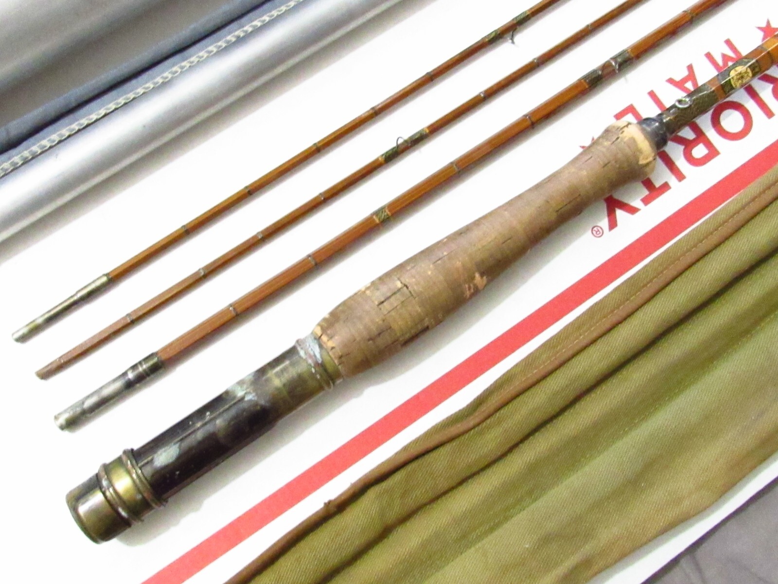 1930S USA ABBEY & IMBRIE CHUBB MONTAGUE 8′ 1/2 FT BAMBOO FLY ROD FOR RESTORE