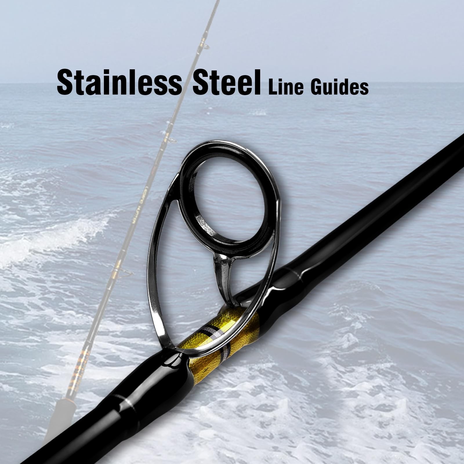Fiblink Saltwater Jigging Spinning Rod 1-Piece Heavy Jig Fishing Rod (30-50 l…