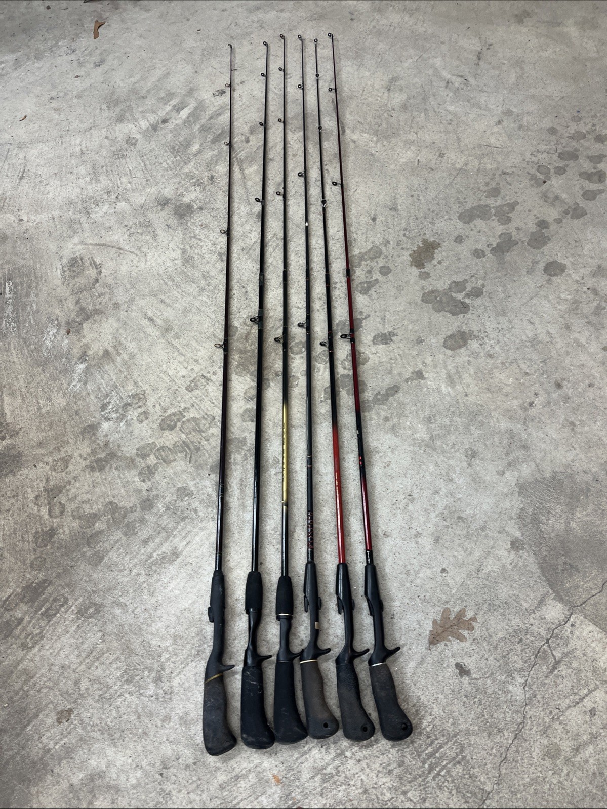 Lot Of 6 —- Spin Cast Fishing Rods 5’6” Vintage New