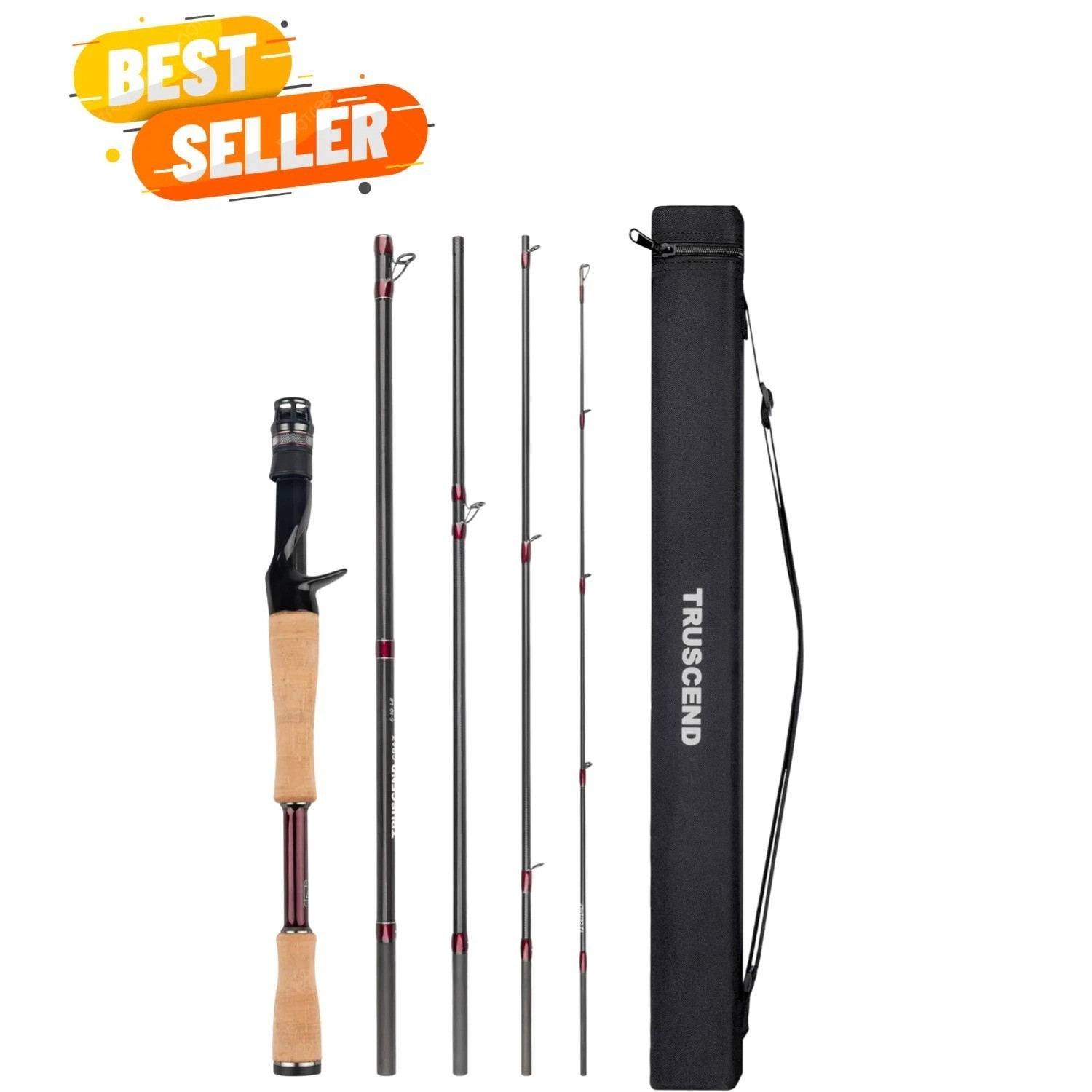Craz Easy Control Baitcasting Fishing Rod, 1-Piece Performance Multi-Piece T…