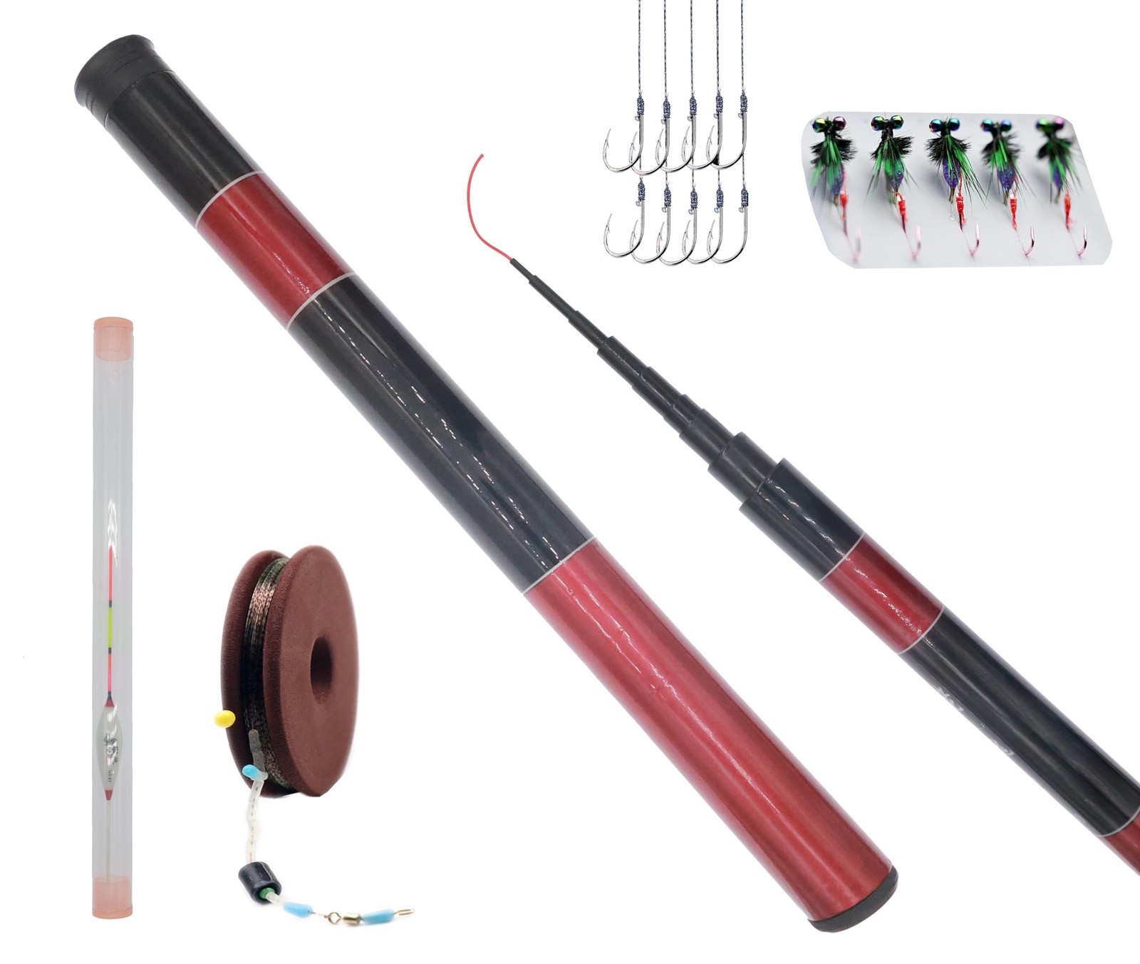 Ultra-Light Fiberglass Tenkara Fly Fishing Rod, 11.8FT – 3.6M, Portable & Ret.