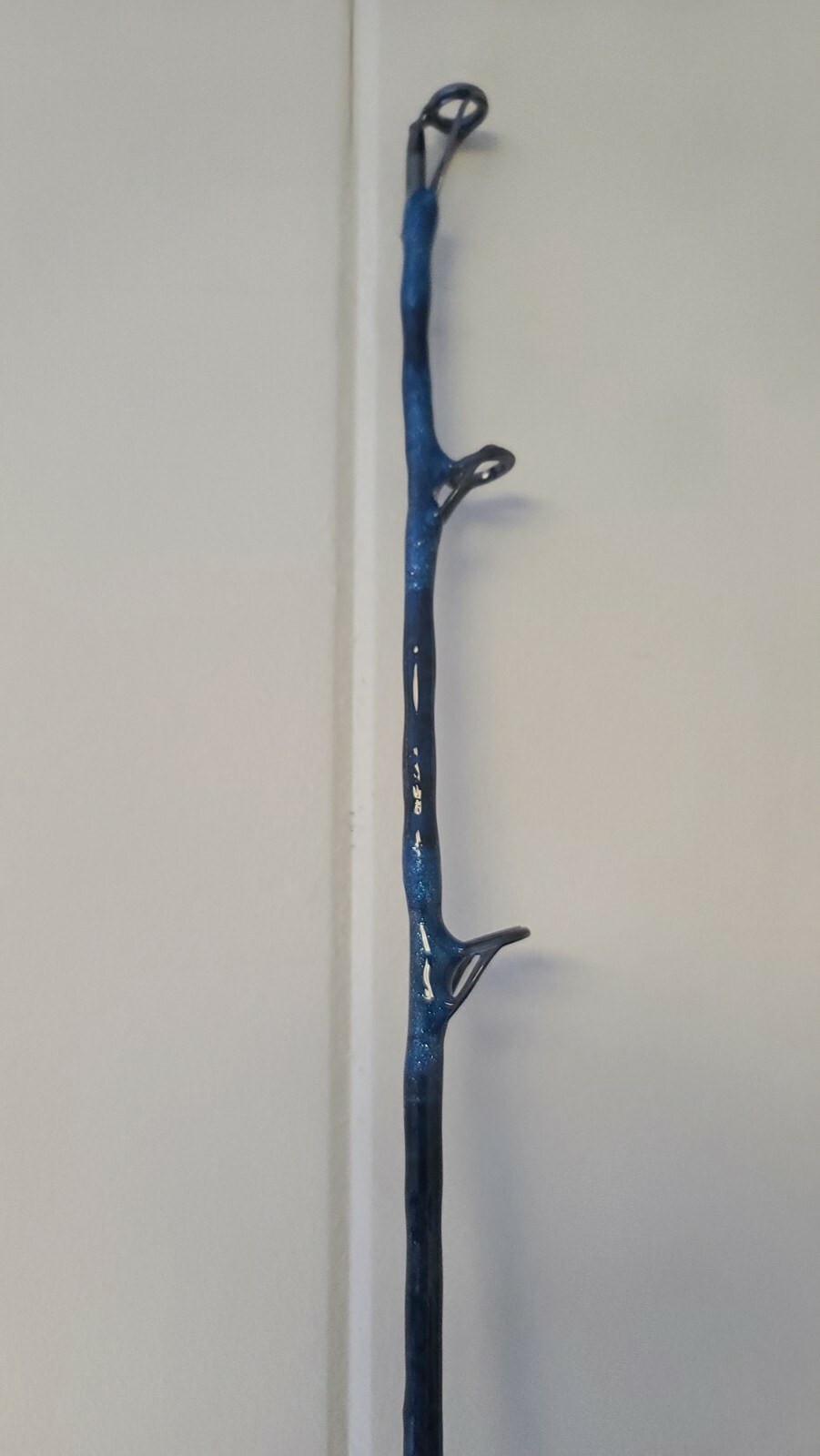 Custom Fishing Rod with Real Shark Skin Grips and Awesome Paint Job