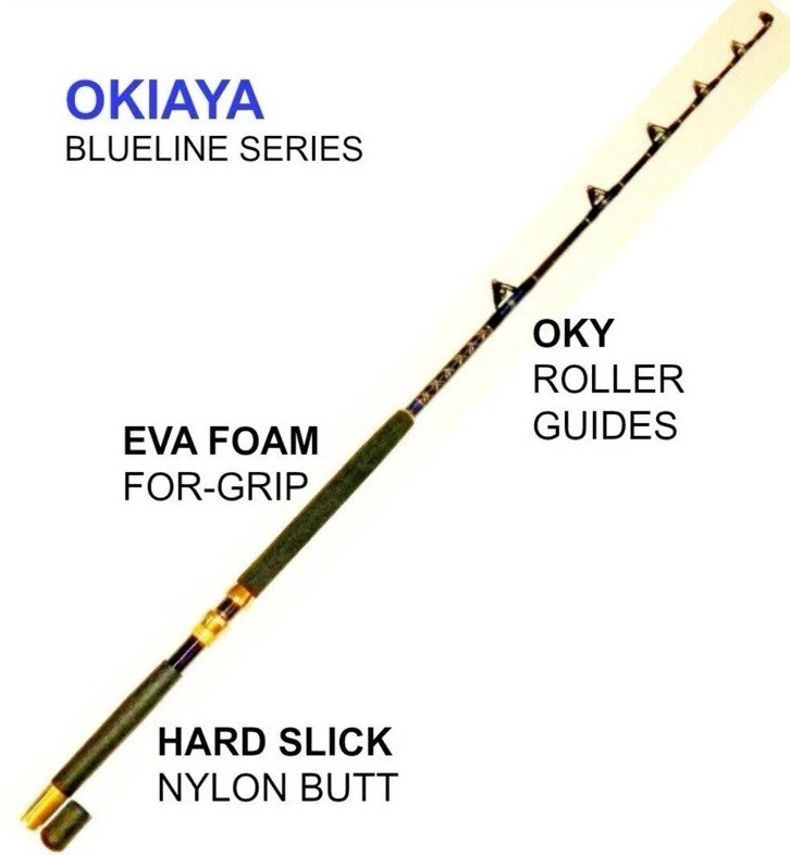 OKIAYA 30-50LB “BLUELINE SERIES” SALTWATER ROLLER ROD 6ft