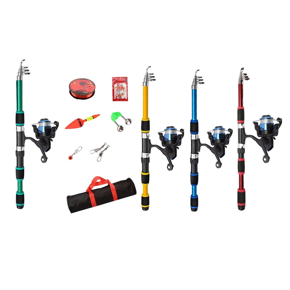 Complete 1 8m Fishing Pole Set with Reel Baits Hooks Line for Outdoor Anglers