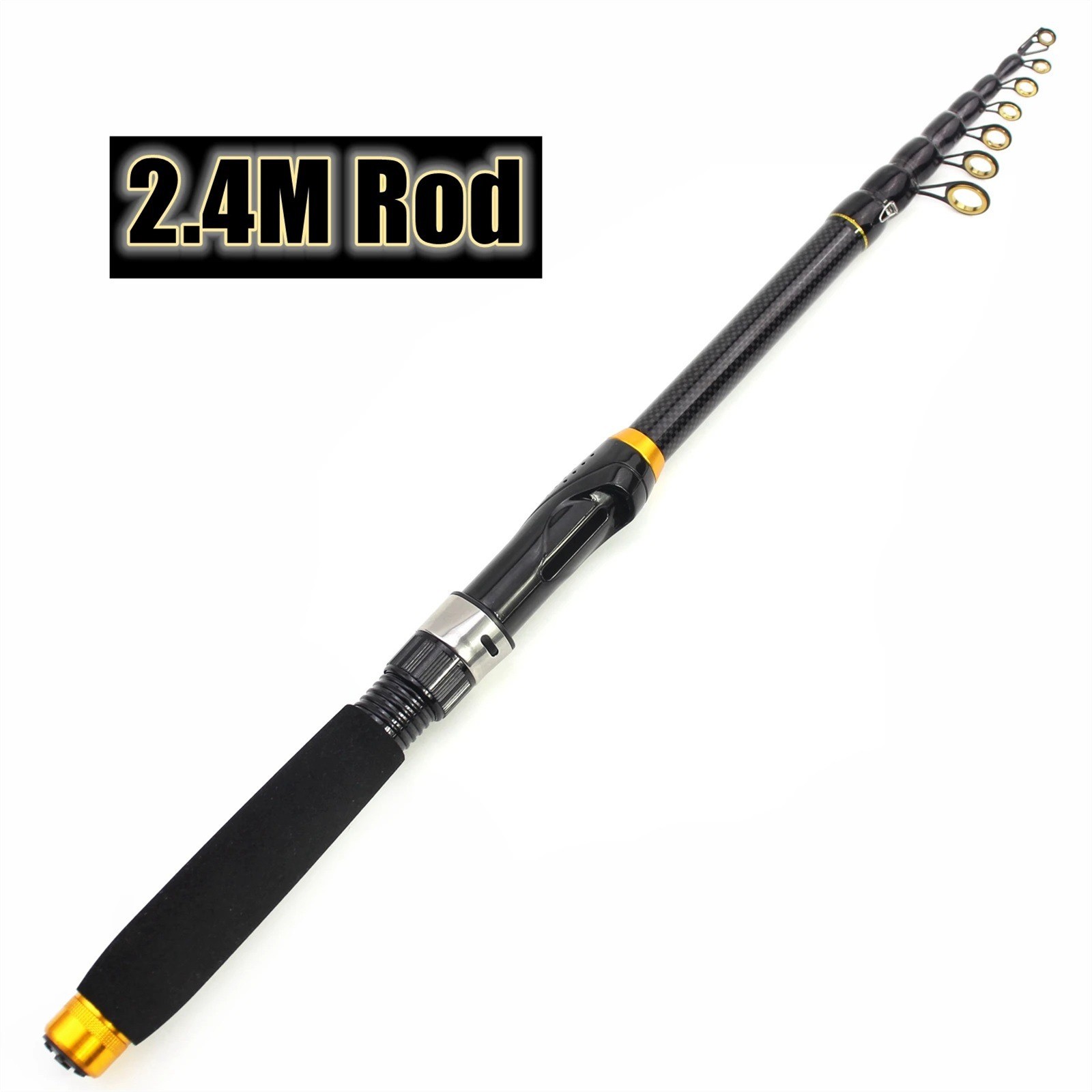 1.8m-3.6m Pocket Portable Carbon Fiber Fishing Rod New Telescopic Fishing Rod