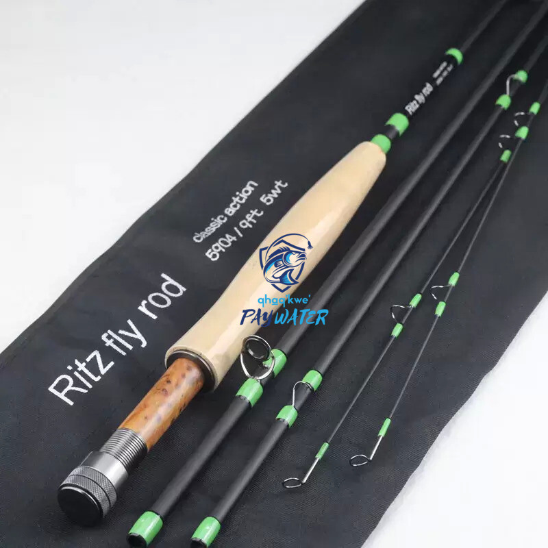 PayWater 9′ 5wt Classic Action IM6 Fly Rod Green/Black Matte w/ EXTRA TIP