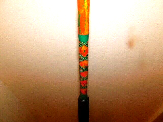CUSTOM SPINNING ROD 7 FT40-80 LB TROPICAL ORANGE,GREEN YELLOW MARBLE NEW