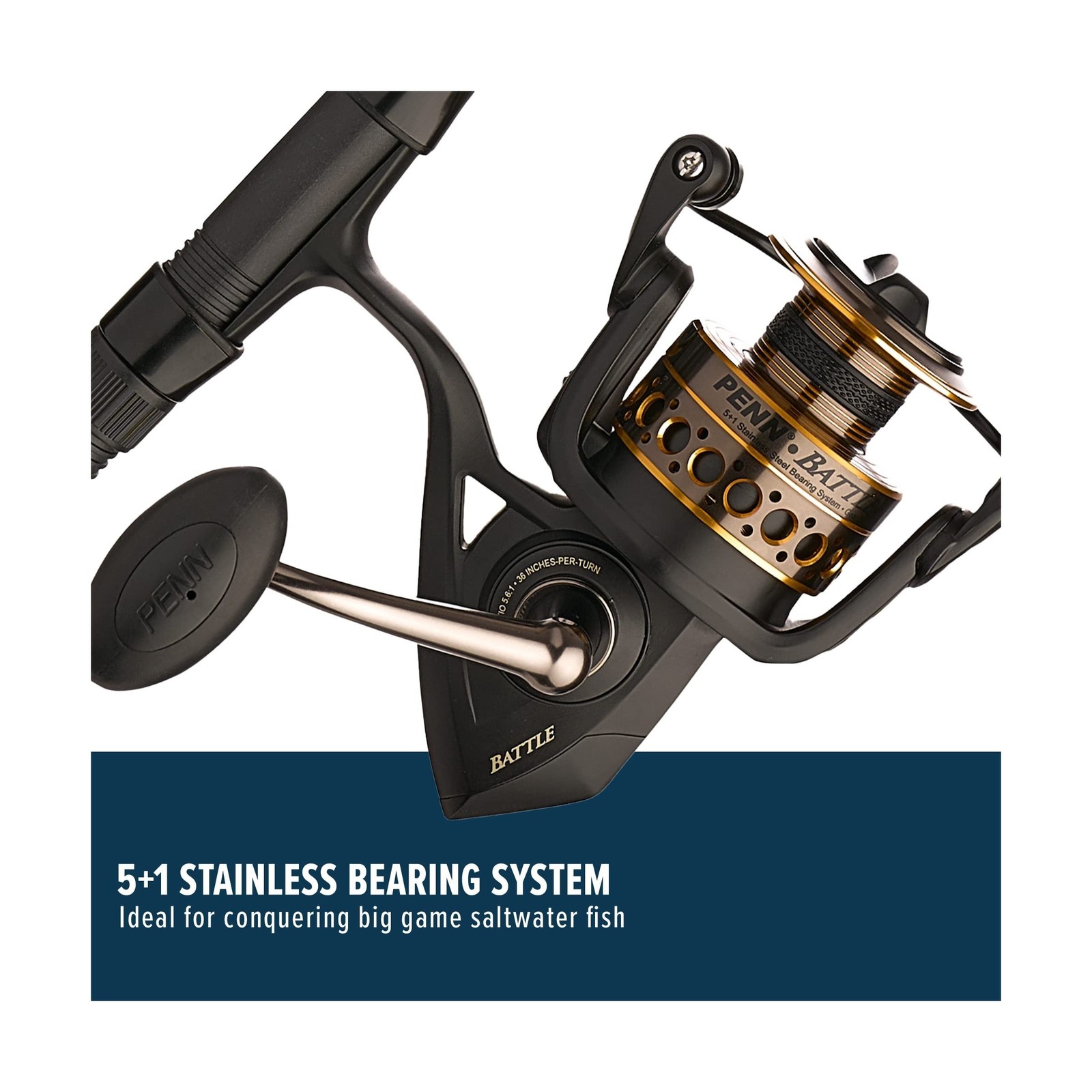 Penn Battle Spinning Reel and Fishing Rod Combo Battle Combo Kit