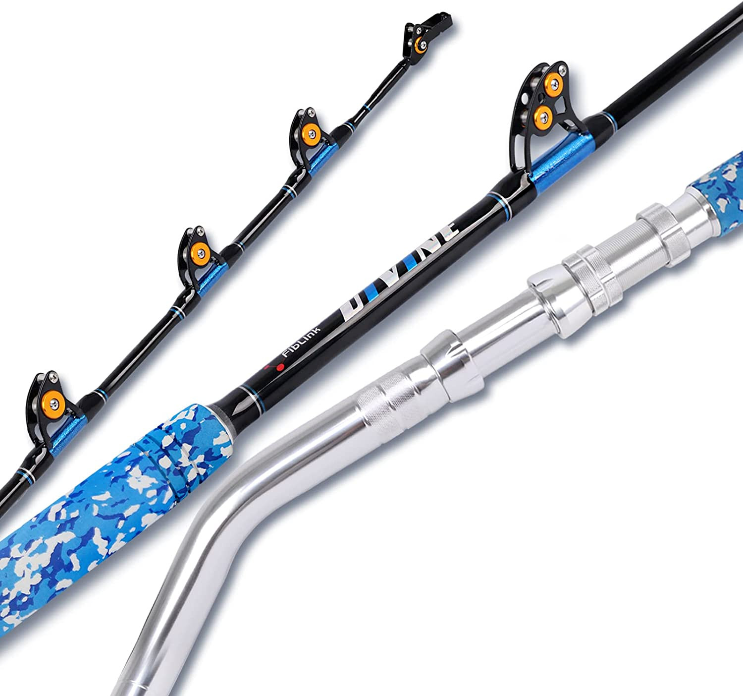 1 Piece Trolling Rod Saltwater Offshore Heavy Roller Big Game Boat Fishing Pole