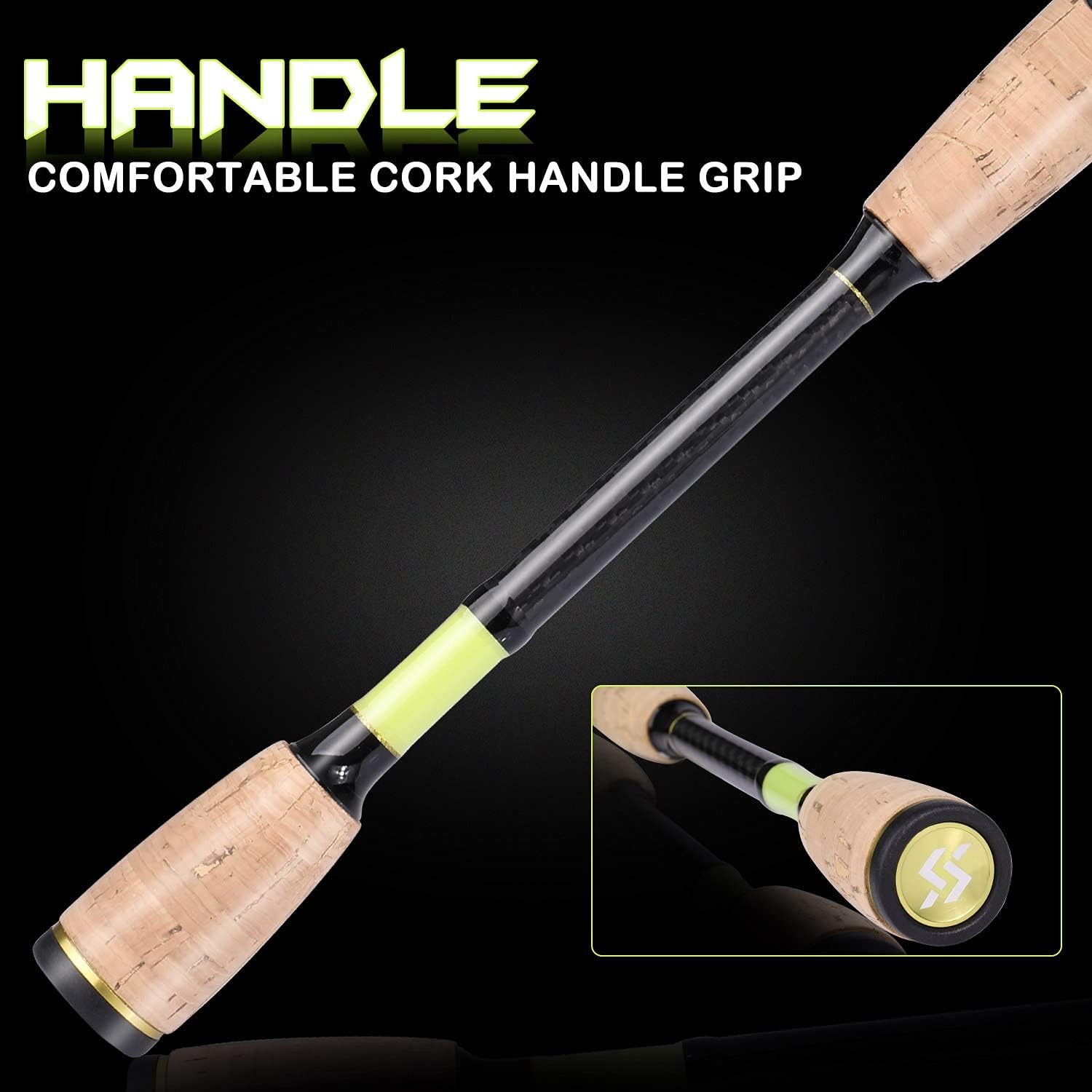 Sougayilang Fishing Rod, 2Pc Casting Rod Spinning Rod for Freshwater Tourname…
