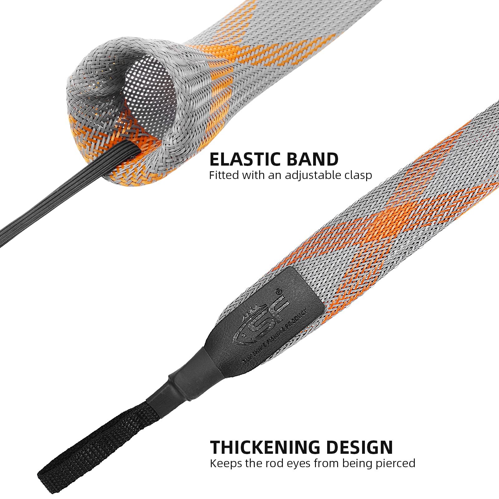 SF Standard Casting Fit Rod 6-1/2 FT to 7-1/2 FT, Gray-orange-2pcs