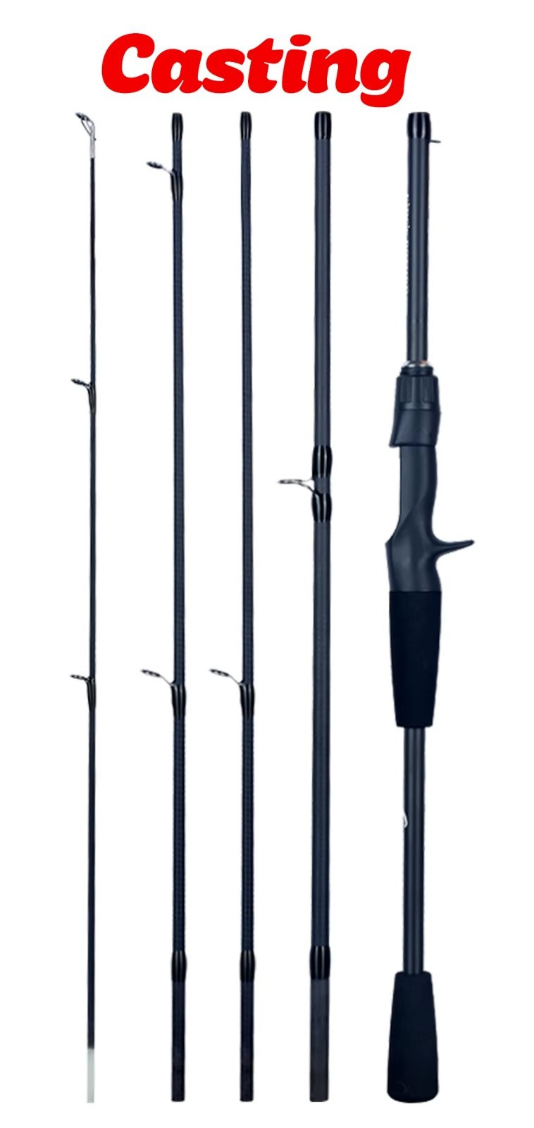 6ft 2pc Spinning Fishing Rod Ultra Light Fibreglass Lure Rod Pike Perch Bass Tro