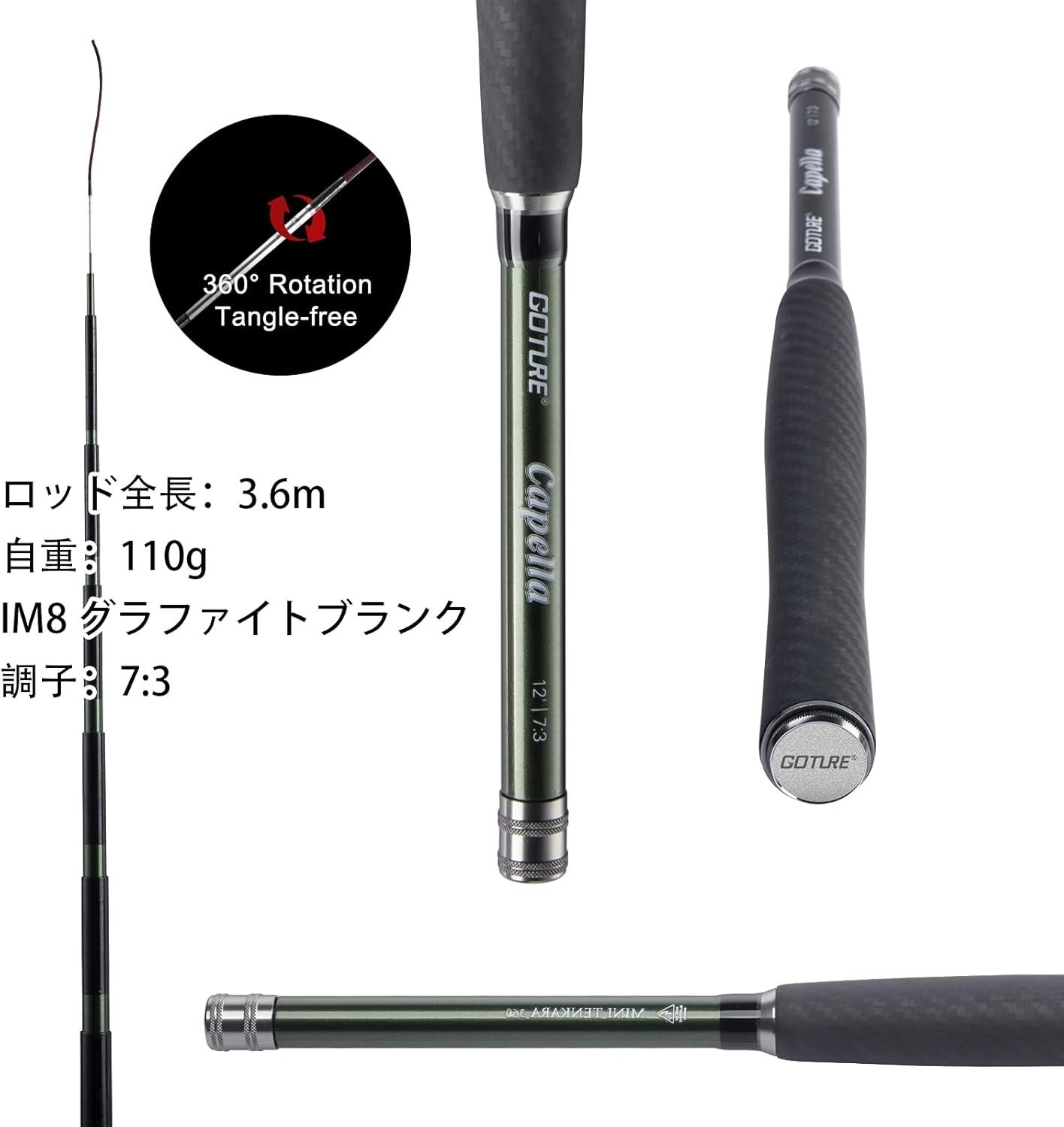 Tenkara Rod Set with Hard Case and 8 Flies Stream Fishing Pole Keiryu Rod JAPAN
