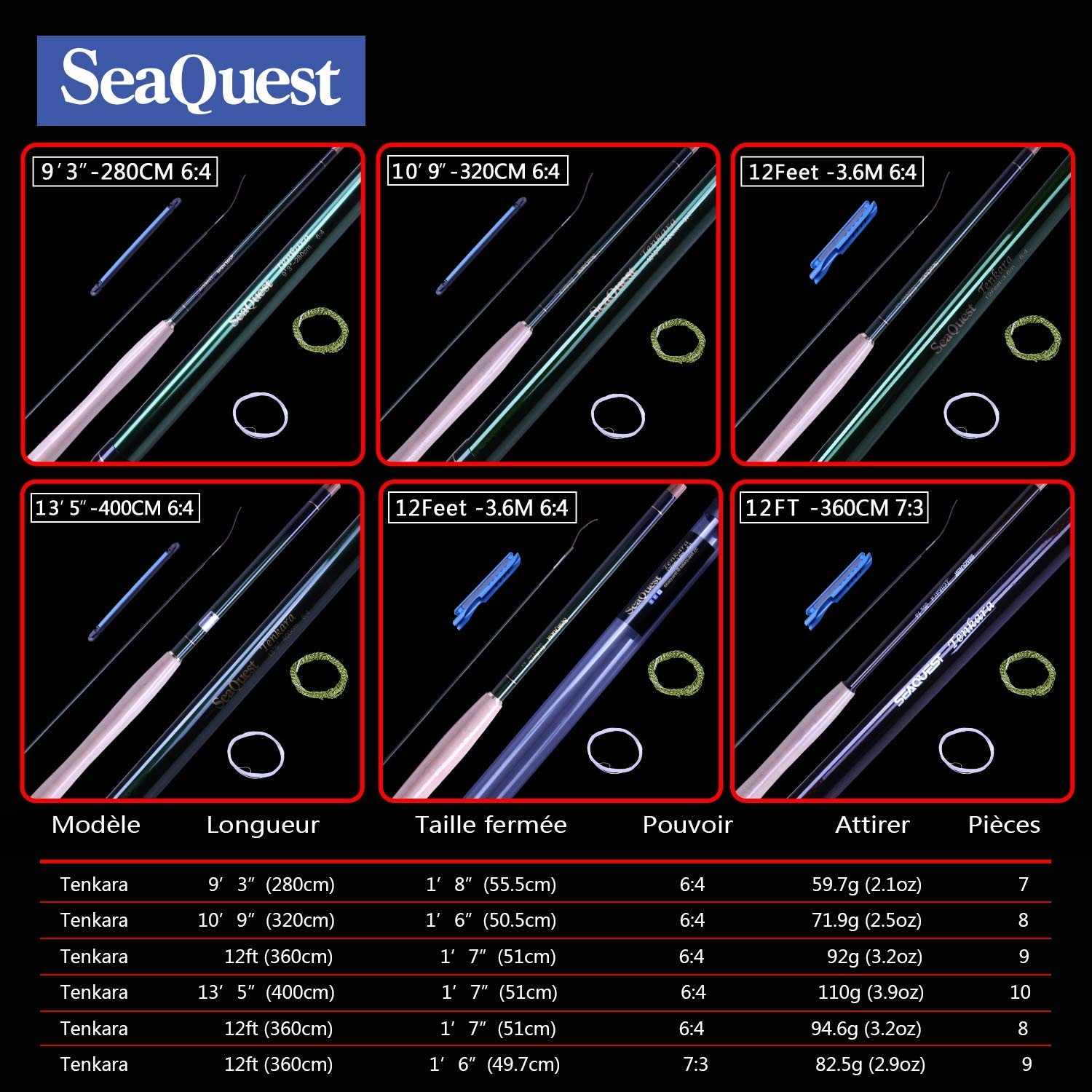 Seaquest Tenkara 64 12Ft Canna Da Pesca Tg Kit 2 12Ft 64 Sq15452255456