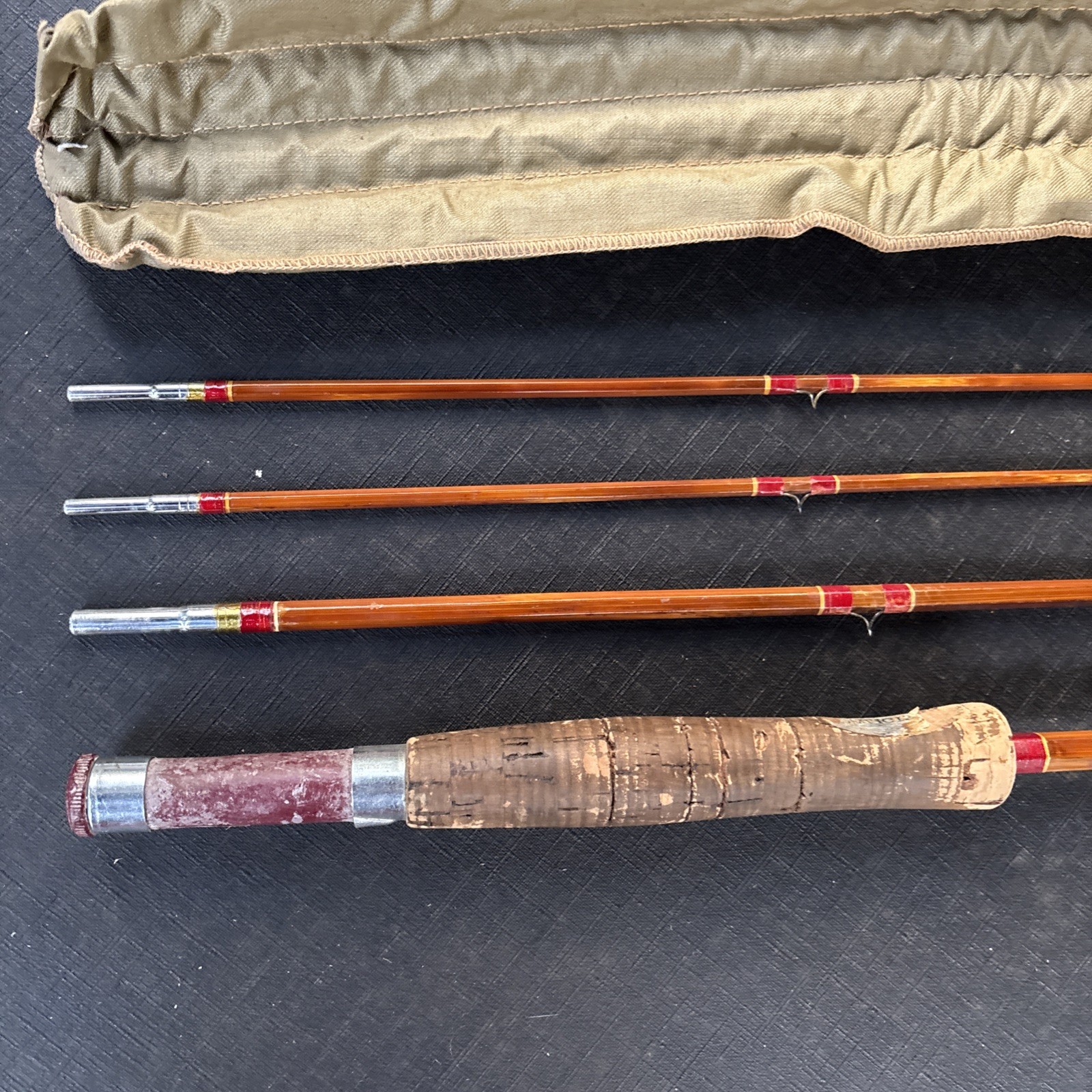 Vintage South Bend 346 Bamboo Fly Rod 8 1/2’ HDH or D W/ Sock