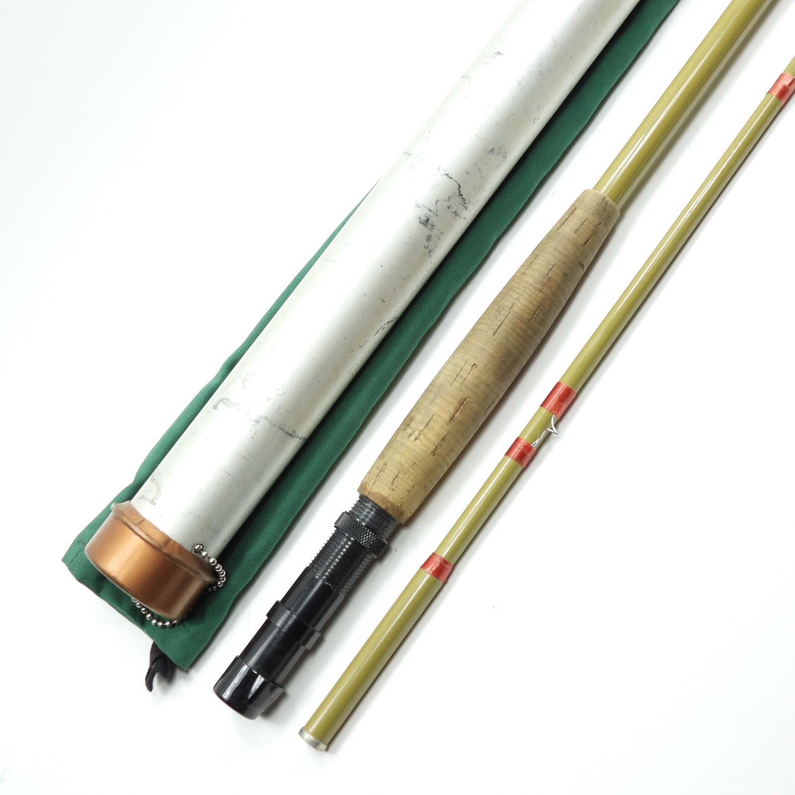 Unmarked Fiberglass Fly Fishing Rod. Orvis Kit Rod? 9’. 9-10wt. W/ Tube & Sock.