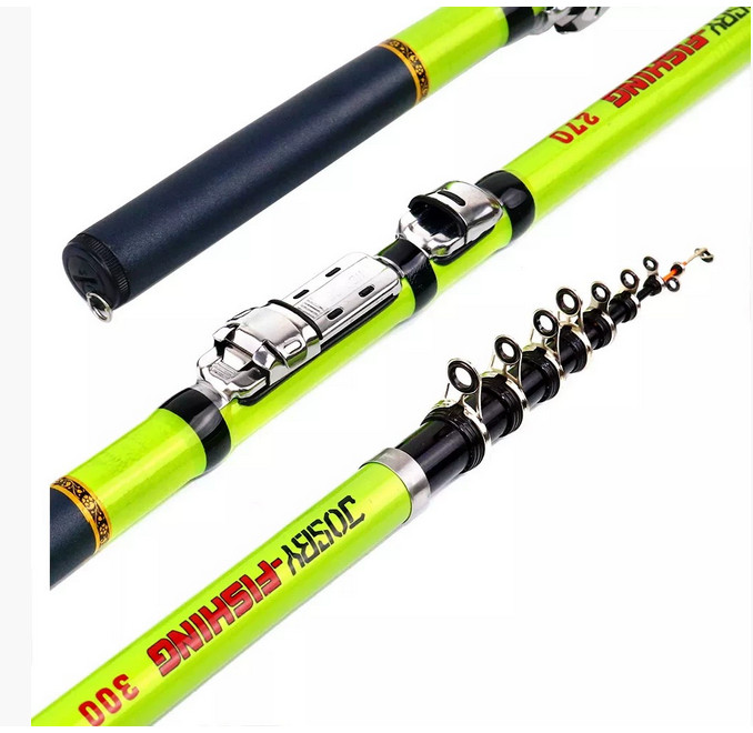 Spinning Rod Rock Fishing Carbon Fiber Mini Telescopic 1.5/1.8/2.1/2.4/2.7/3.0M