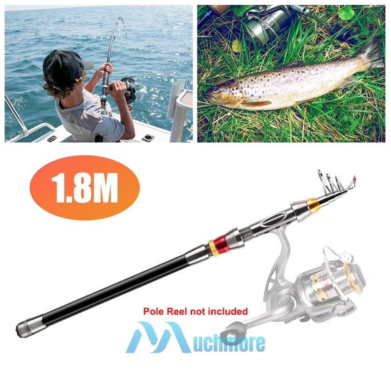 Carbon Fiber Telescopic Fishing Rod Sea 20-50LB Saltwater Portable Spinning Pole