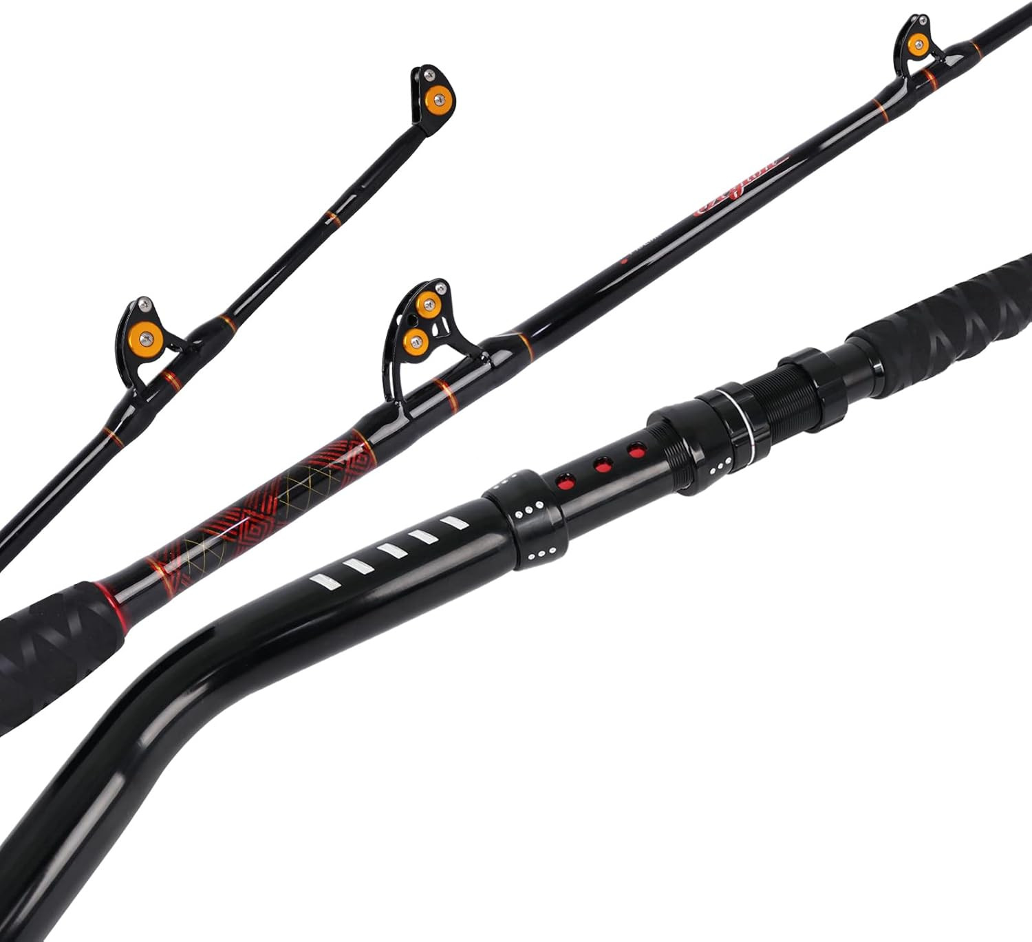 Bent Butt Trolling Rod 2-Piece Saltwater Offshore Fishing Rod Big Game Roller Ro