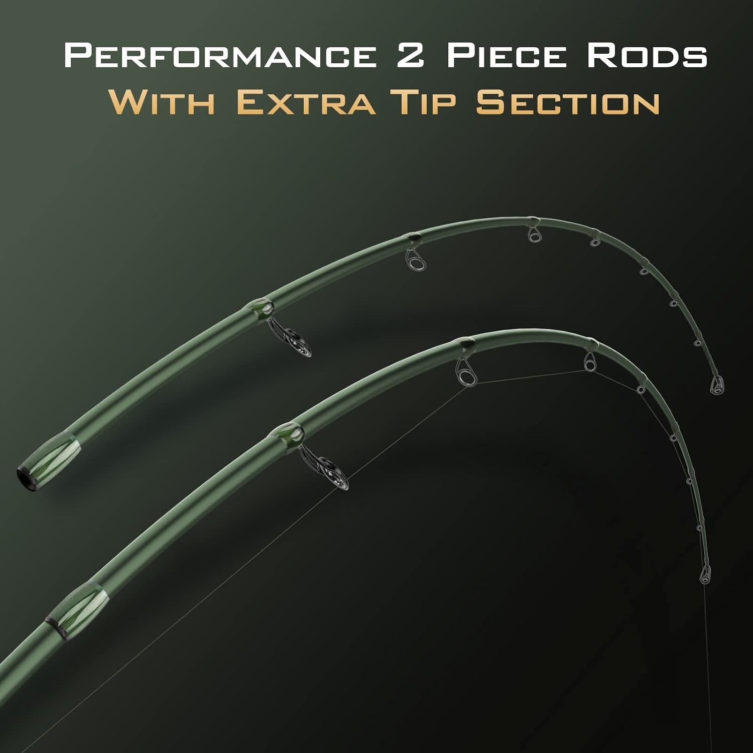 Light Power 78 Inch Spartacus II Fishing Rod – Deluxe for Spinning and Casting