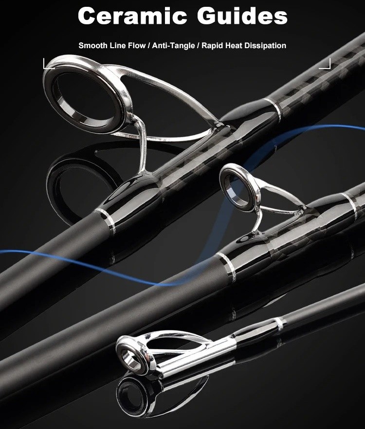 Travel Jigging Fishing Rod 1.83-1.91m MH Carbon Ceramic Guides Slow Jigging