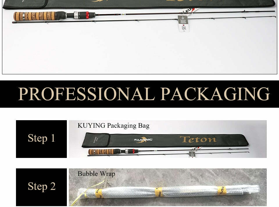 KUYING TETON 1.9m Super Ultra Soft Light Spinning Fishing Rod