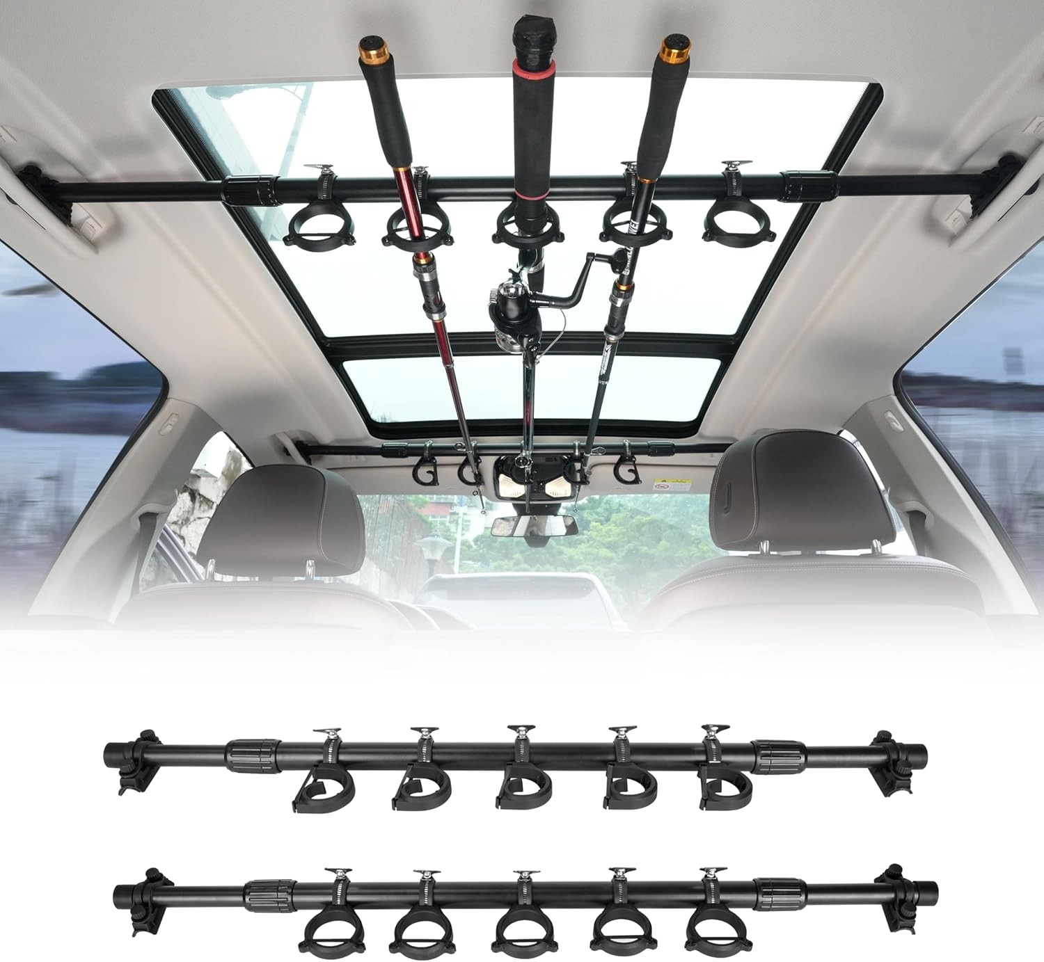 Fishing Rod Holder for Car, Vehicle Fishing Pole Holder Roof Rack Inside for SUV