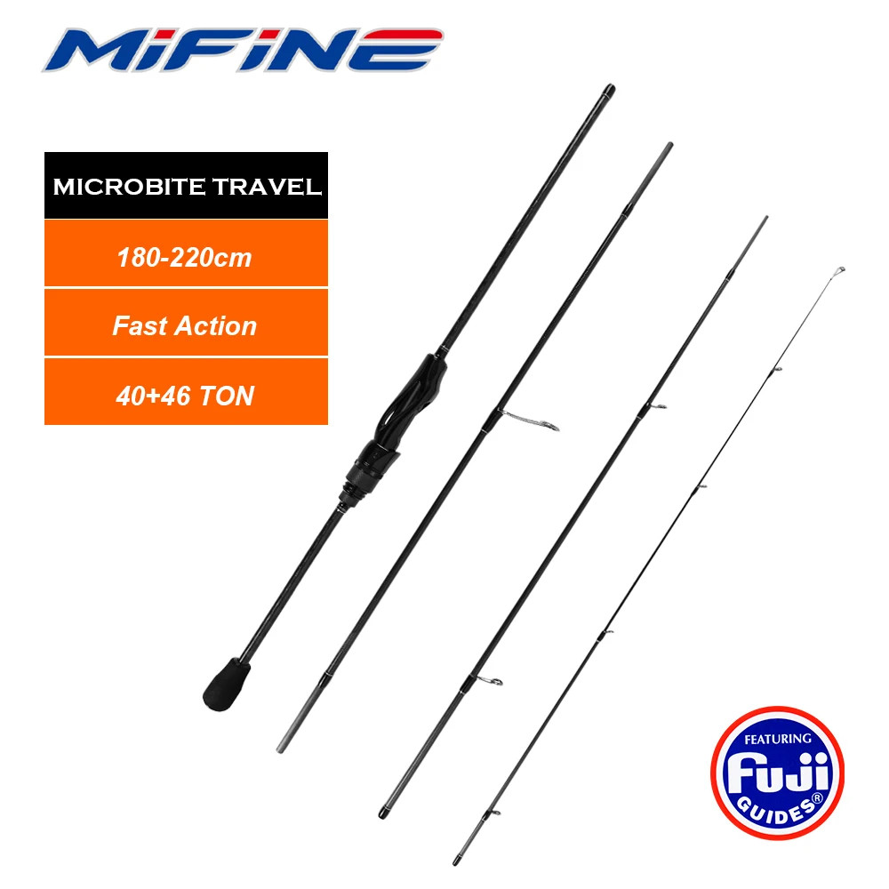 MIFINE MICROBITE 4-Piece Travel Fishing Rod 40+46T Carbon Fast Action 1.8-2.2M