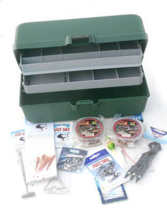 200 Item Sea Fishing Kit Tackle Accessory Kit Hooks Swivels Beads Rigs Shocker