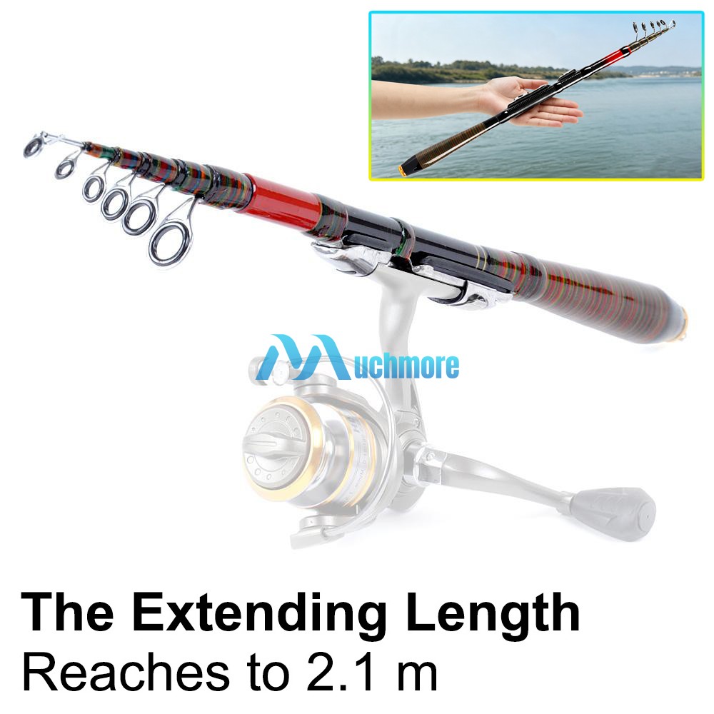 Carbon Fiber Telescopic Fishing Pole with Rod Reel Seat Sea Saltwater Freshwater