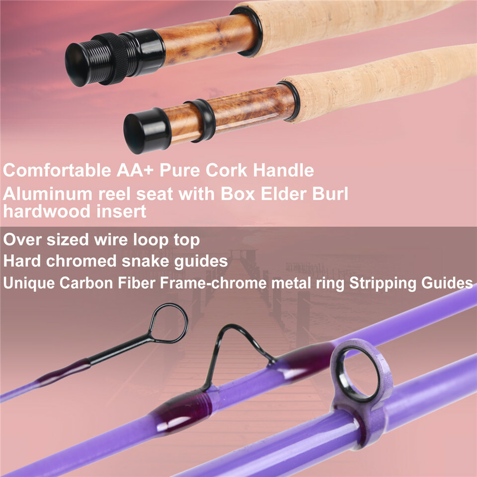 Unic Fiberglass 3/4/5wt Fly Fishing Rod Fast Action Carbon Glass Blank