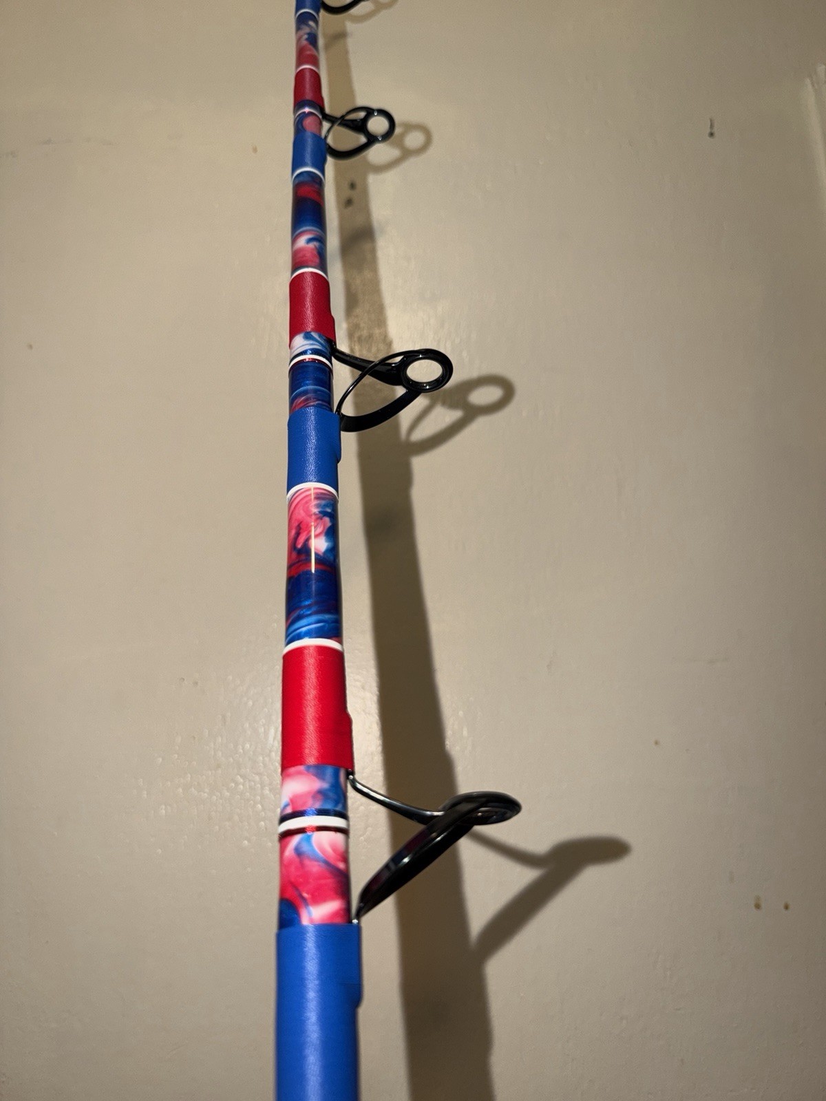 CUSTOM SHARK ROD 9 FT RED, WHITE.BLUE 80-130- LB STUART UB-4 NEW