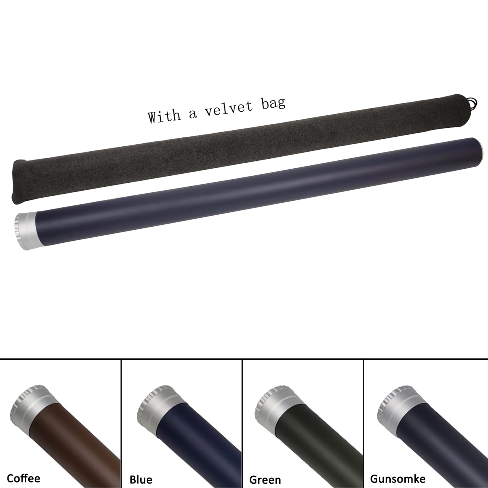 Z Aventik Carbon Fly Fishing Rod Tube Case Aluminum Cap Fits 9ft 4pcs Fly Rod Ma