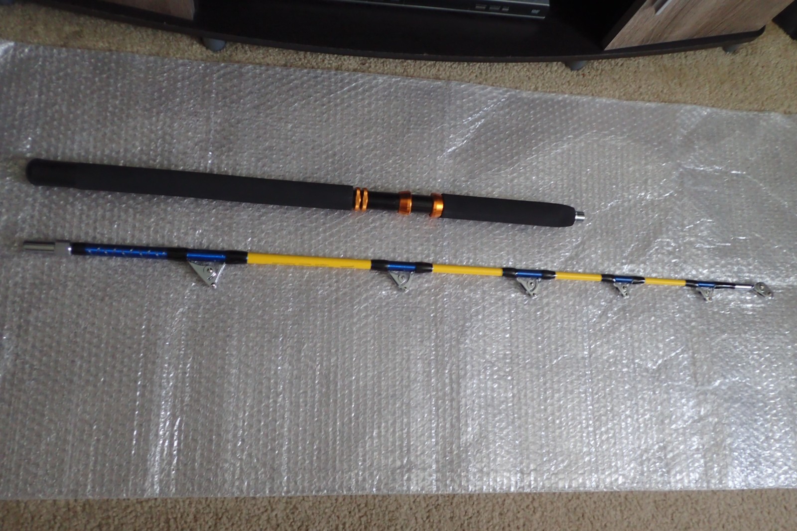 Heavy Saltwater Trolling Rod Conventional Boat Fishing Yellow 180cm 100-200lb