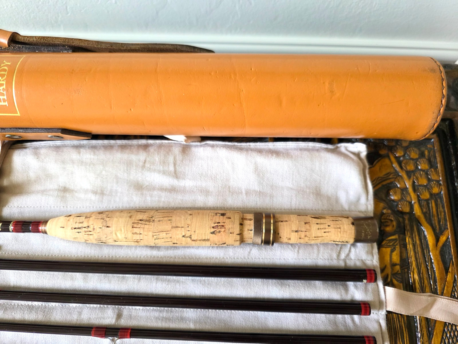 Hardy Smuggler De Luxe Fly Fishing Rod -8’2” -6WT -7PC -W/Leather Tube+Sock