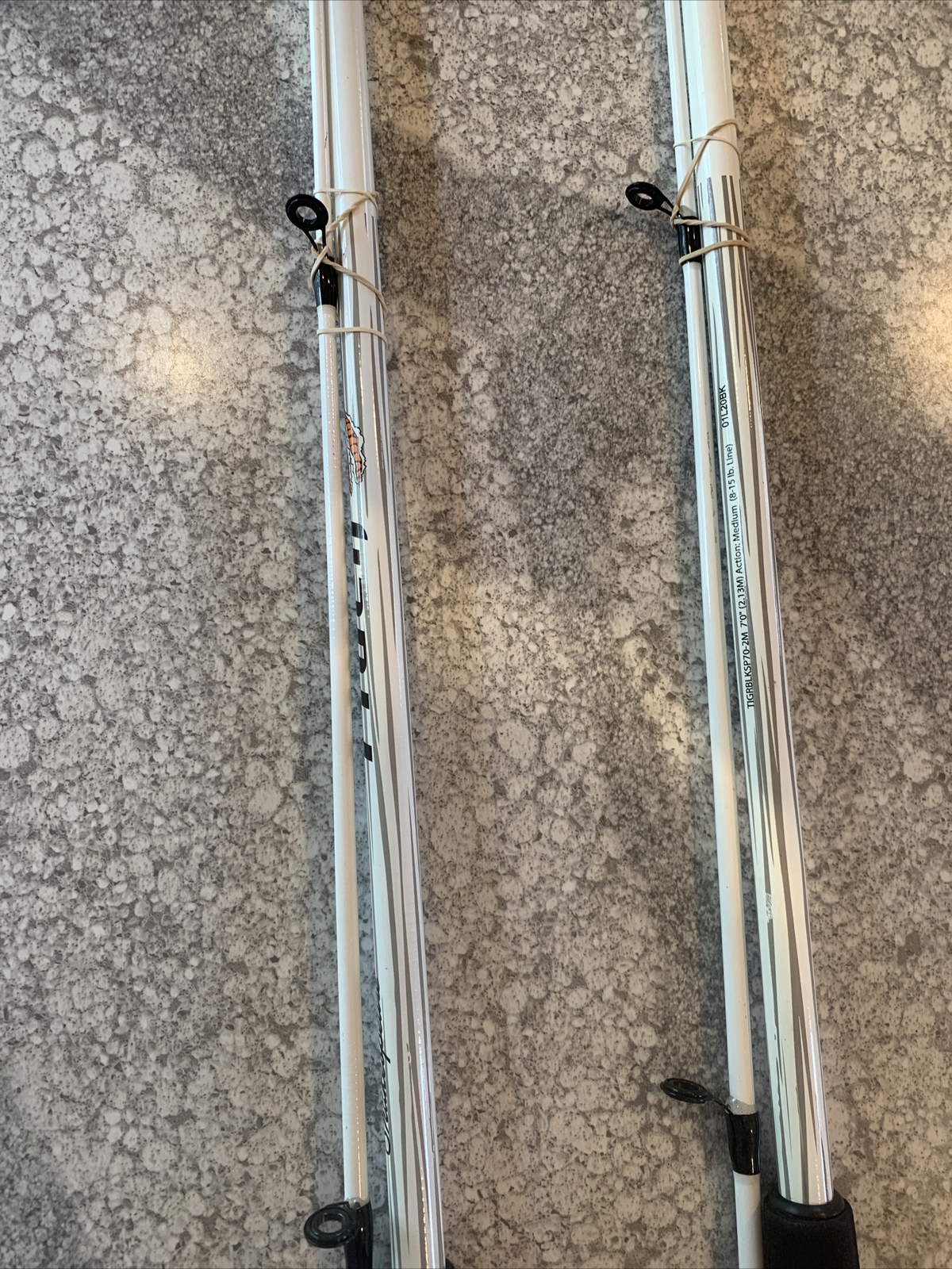 2 Rods Shakespeare Tiger Saltwater Spinning 2-piece Rods 7’ Medium 8-15 Black