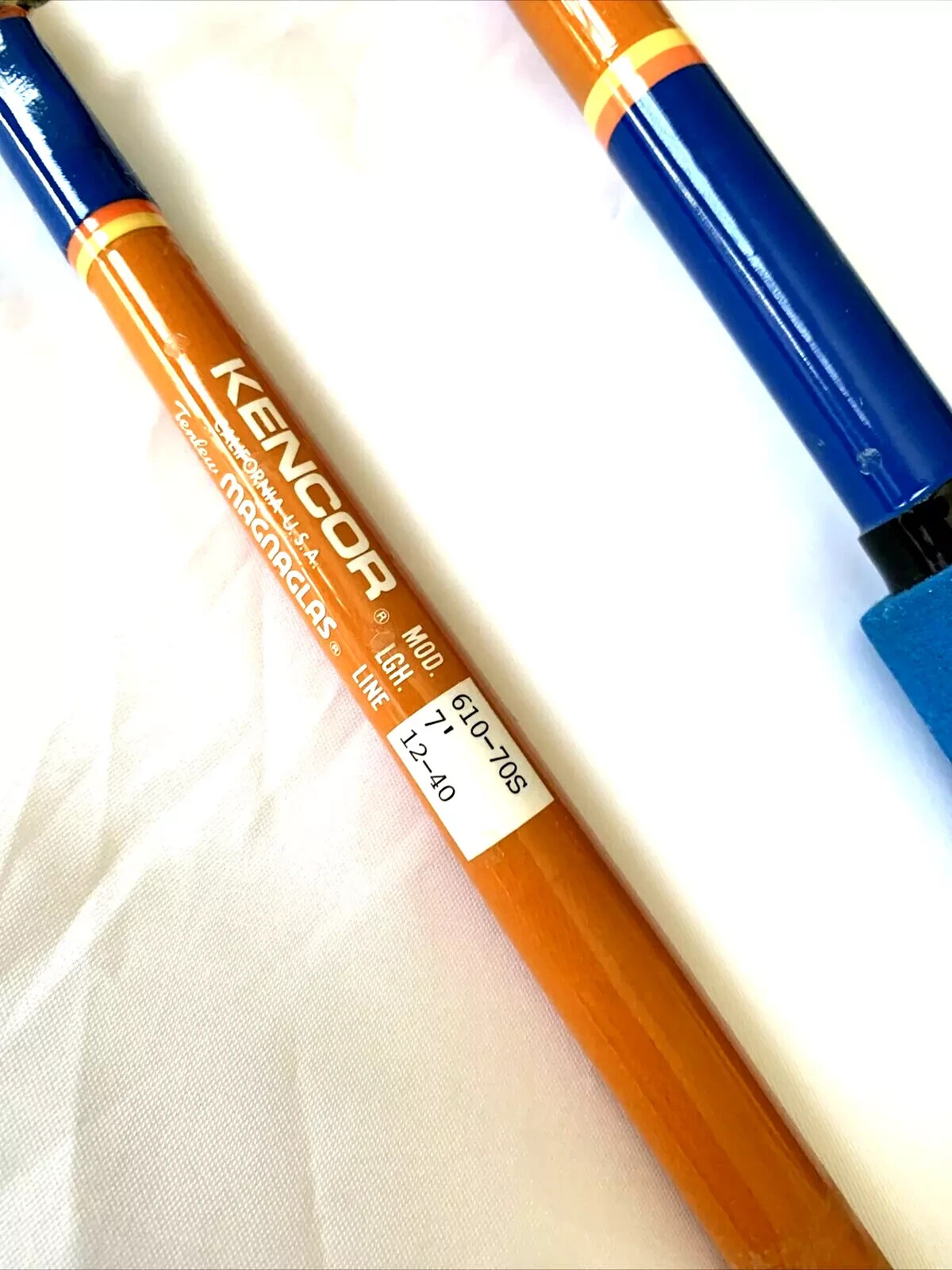Kencor 610-70S 7’ Tenlew Magnaglas 12-40Lb Spinning Fishing Rod Made In USA RARE