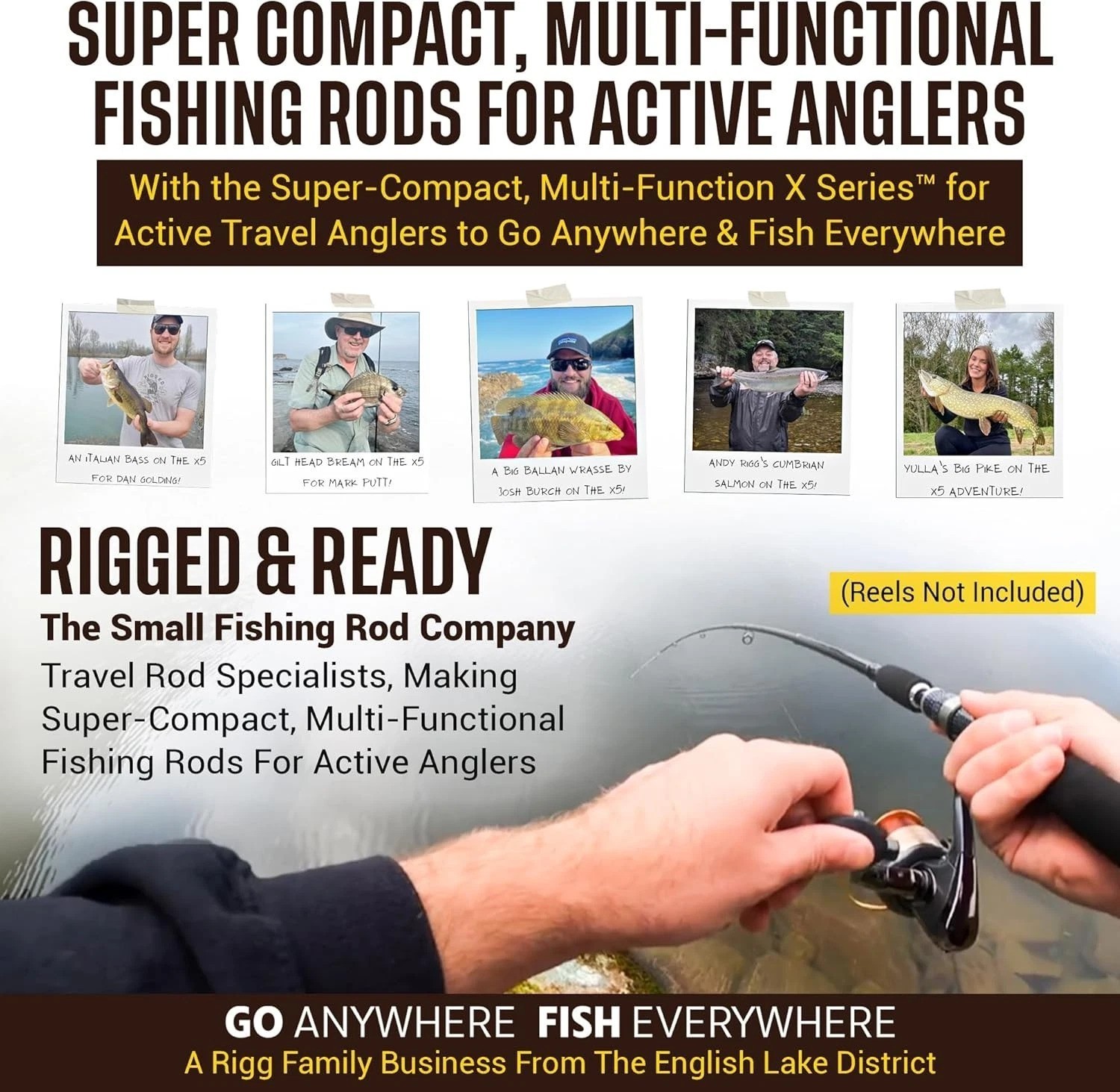 Rigged & Ready X Series Travel Fishing Rods. 6 Super Compact Combos and Rods,…