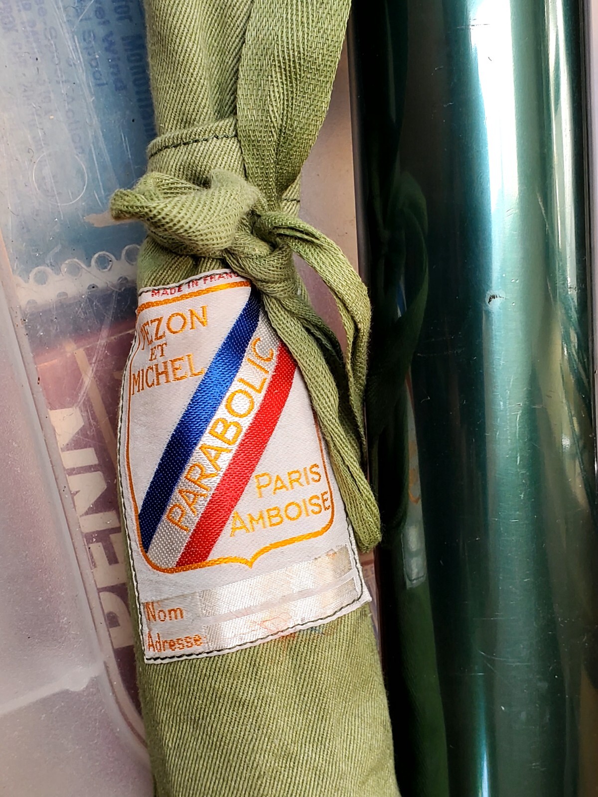 New Pezon Et Michel Bamboo Rod FRANCE 8’6″ 2pc w/2Fighting Buttons-tube-Sock