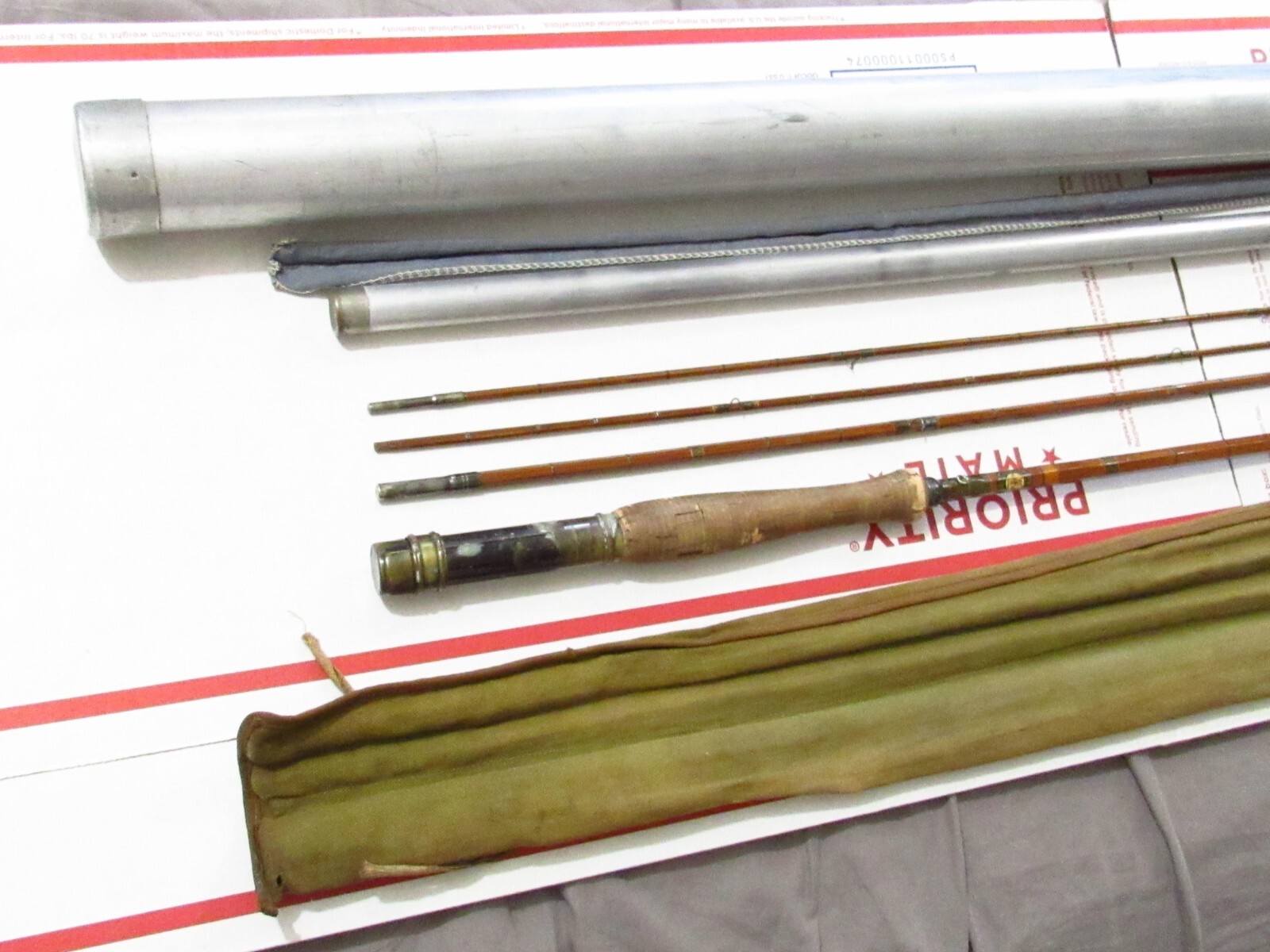 1930S USA ABBEY & IMBRIE CHUBB MONTAGUE 8′ 1/2 FT BAMBOO FLY ROD FOR RESTORE