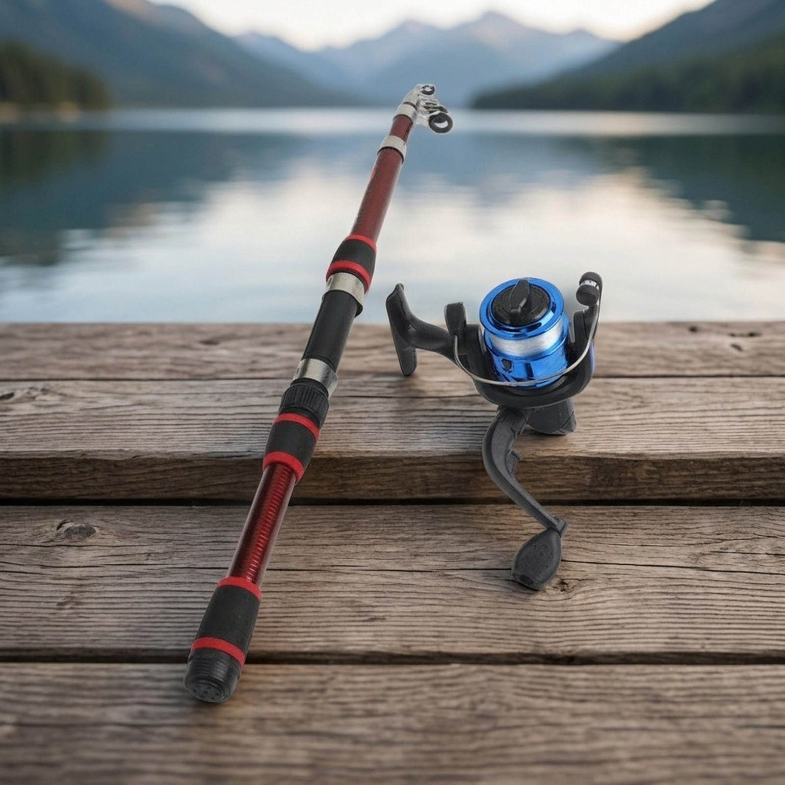 Telescopic Fishing Rod and Reel For Combo Full Kit with Gear Set Lightweight