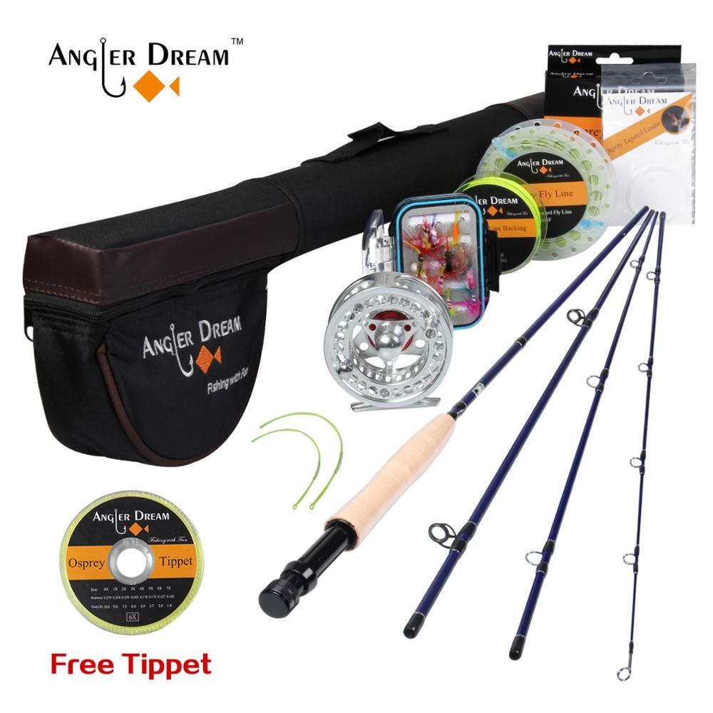 8’4” 3WT 4Pieces Carbon Fly Fishing Rod and Reel Combo Set 3/4WT Reel Rod Combo