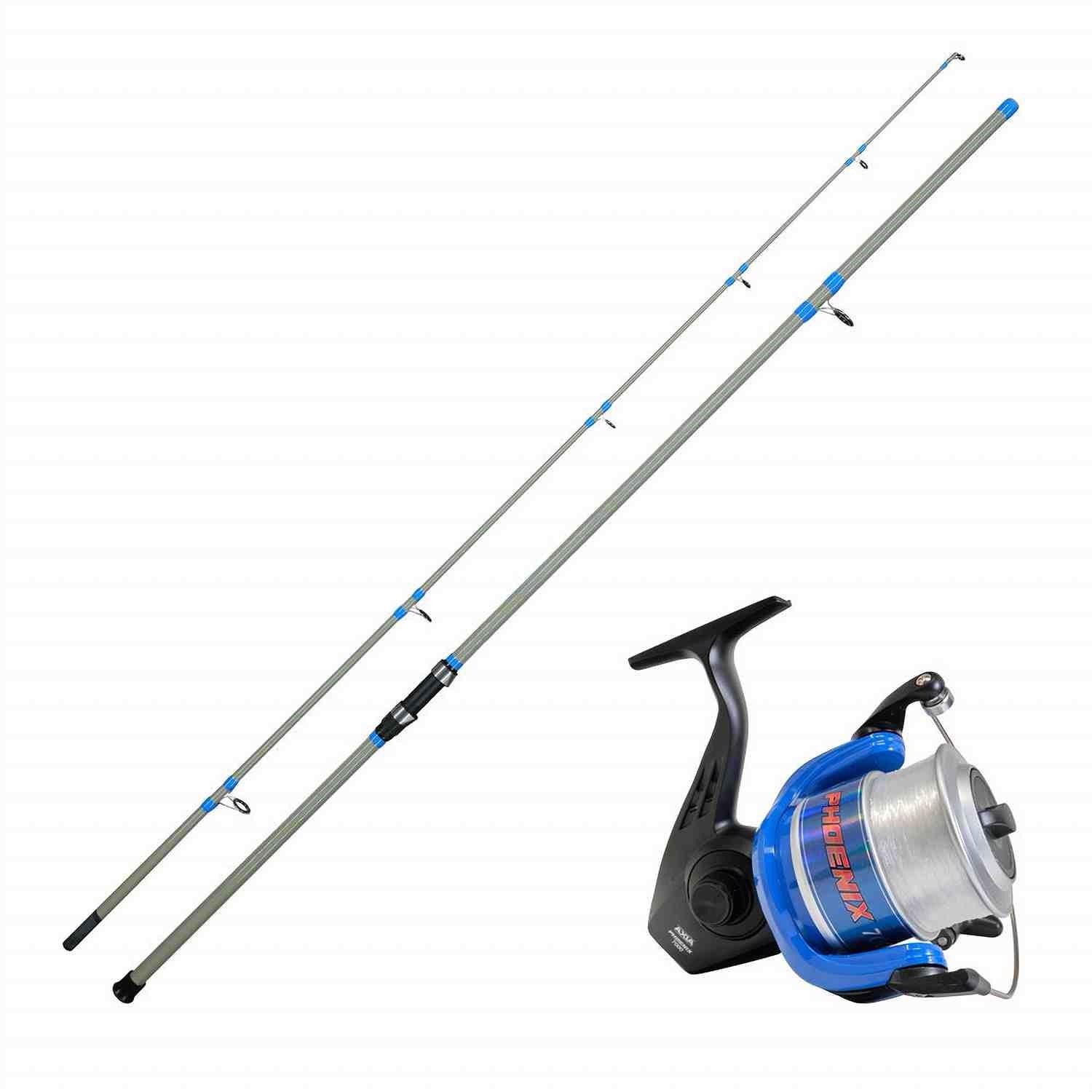 Axia Phoenix 12′ Beachcaster 4-8oz 2pc & 7000FD Reel w/20lb Line