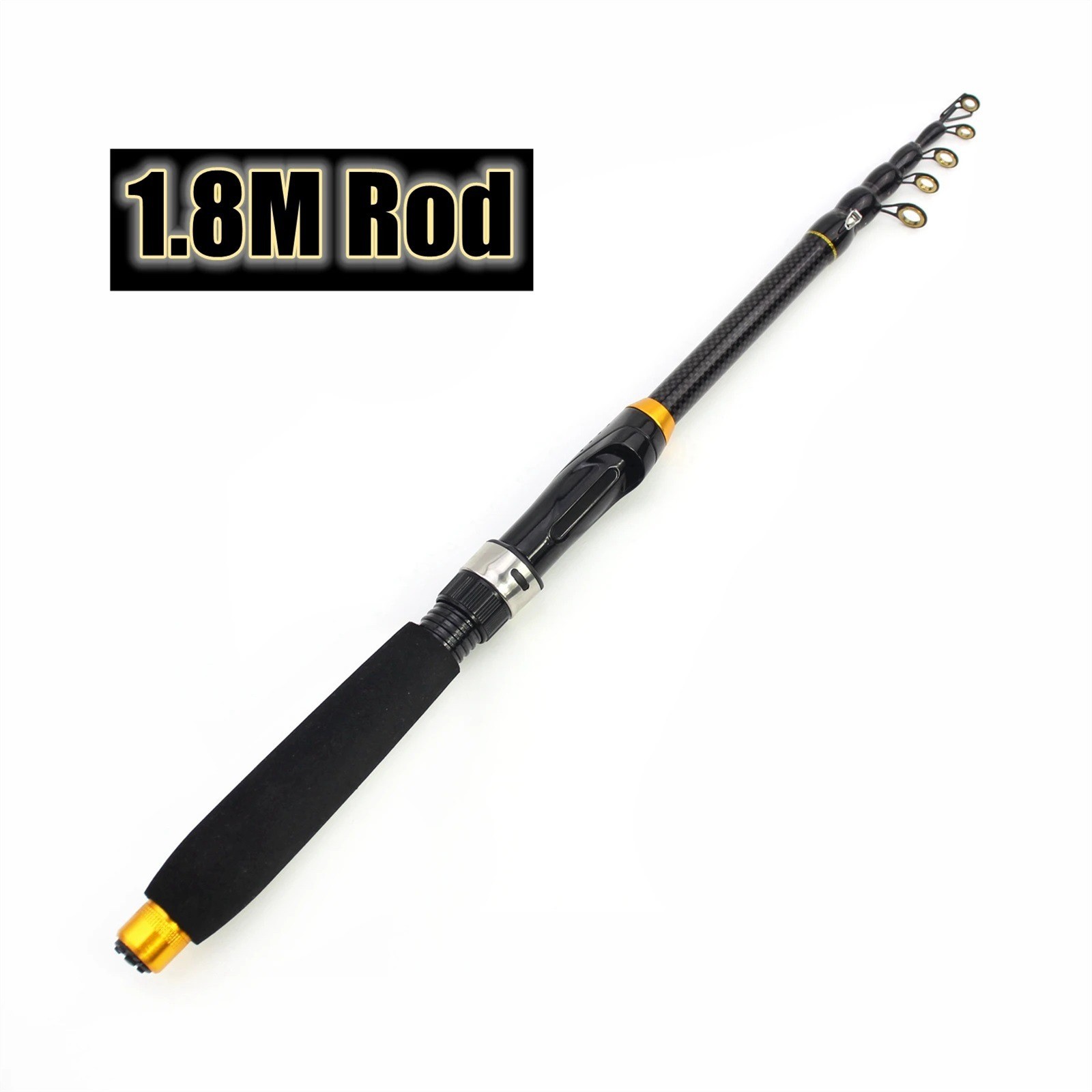 1.8m-3.6m Pocket Portable Carbon Fiber Fishing Rod New Telescopic Fishing Rod