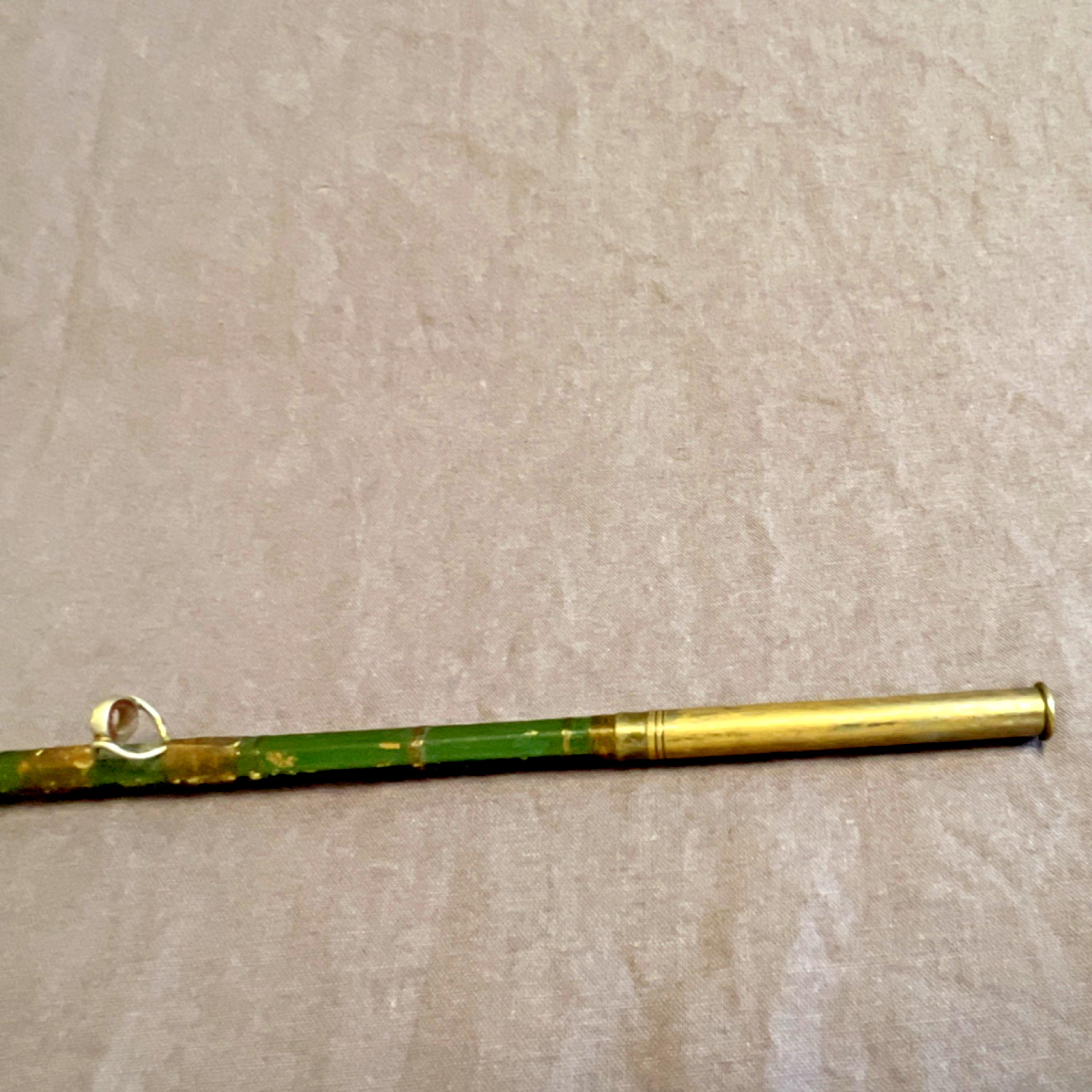 Green Fly Fishing Rod 9.5 ft 3pc Cork Handle Metal Ferrules Vintage