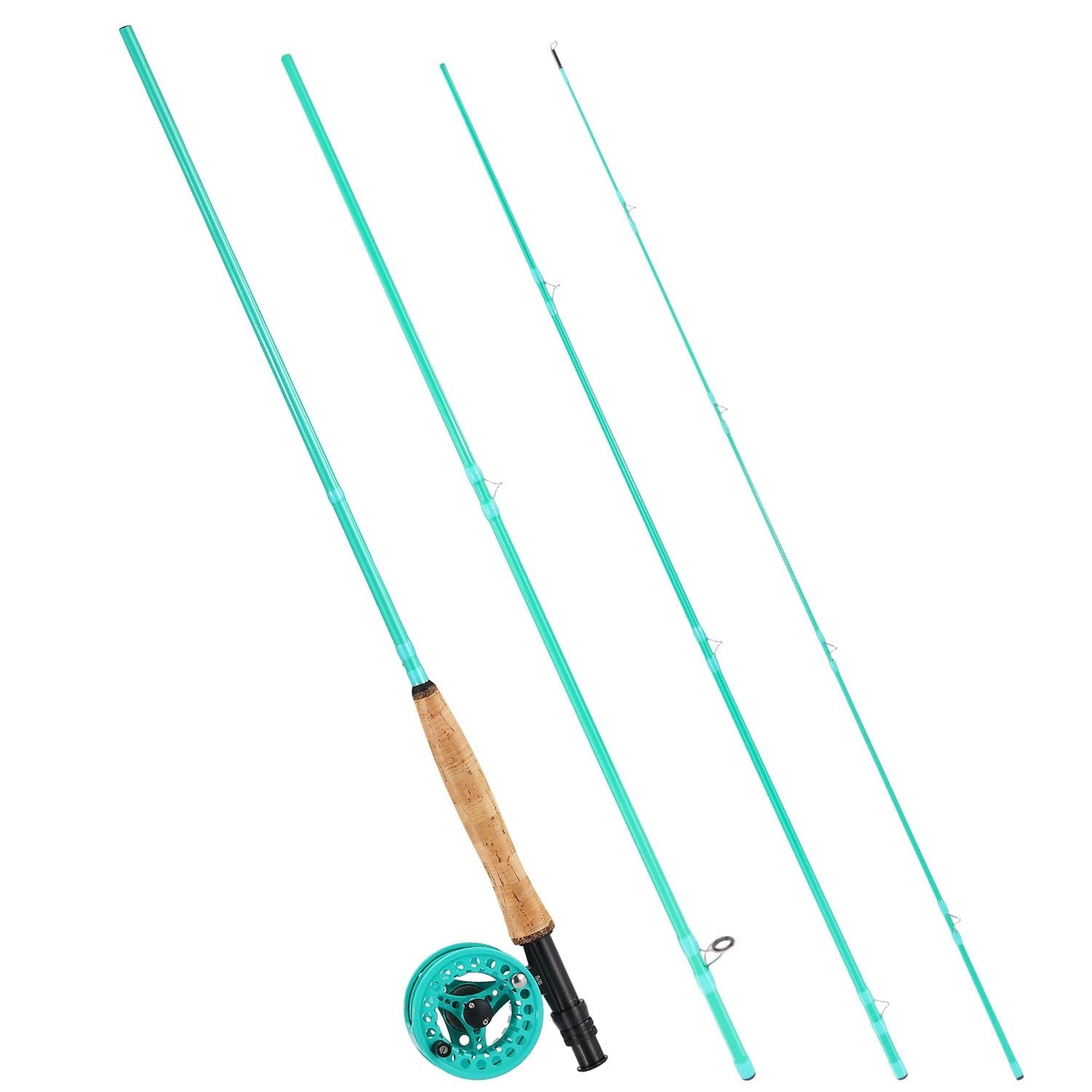 Sougayilang Fly Fishing Combo, 4 Piece 9 Foot Fly Rod Fly Rod and Die Cast Al…