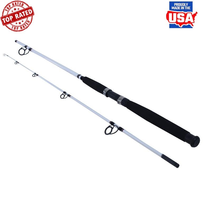8ft Big Game Spinning Rod Two Piece Fiberglass Surf Rod Guides Fishing Rod New
