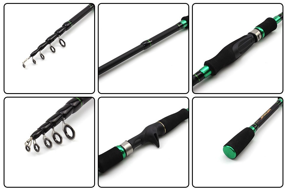 Telescopic Fishing Rod Carp Carbon Fiber Rod 1.8/2.1/2.4/2.7M Fishing Pole Trave